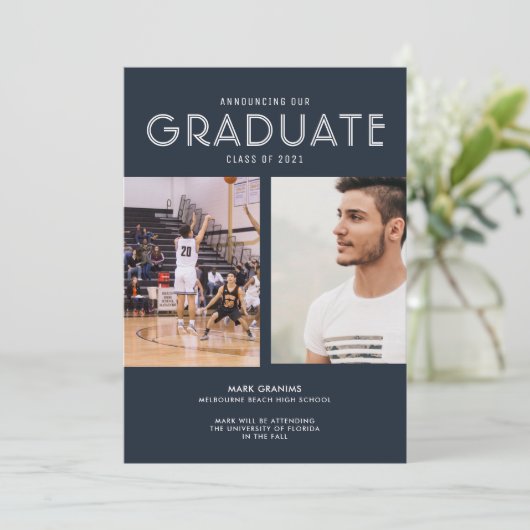 Aankondiging Afstuderen van Navy Photo High School (Staand voorkant)