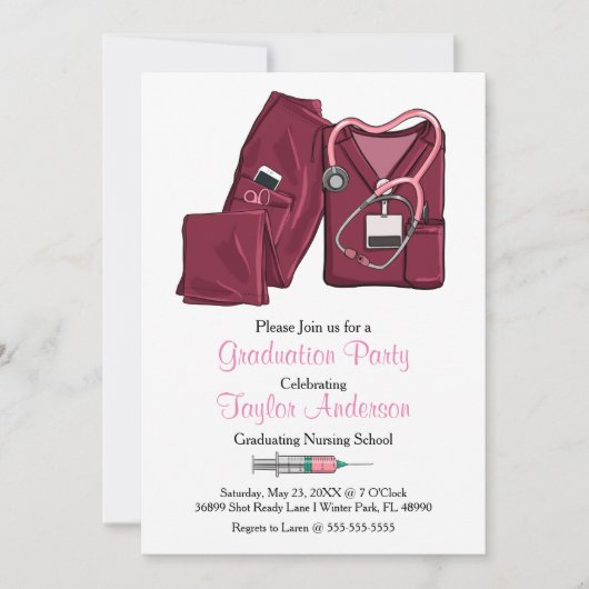 Aankondiging Afstuderen van Scrub Nursing School (Voorkant)