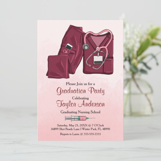 Aankondiging Afstuderen van Scrub Nursing School (Staand voorkant)