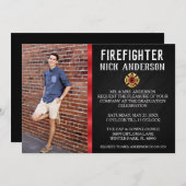 Aankondiging Afstuderen van Trendy Firefighter Sch (Voorkant / Achterkant)