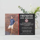 Aankondiging Afstuderen van Trendy Firefighter Sch (Staand voorkant)