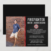 Aankondiging Afstuderen van Trendy Firefighter Sch (Voorkant / Achterkant)