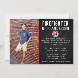 Aankondiging Afstuderen van Trendy Firefighter Sch