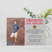 Aankondiging Afstuderen van Trendy Firefighter Sch (Staand voorkant)