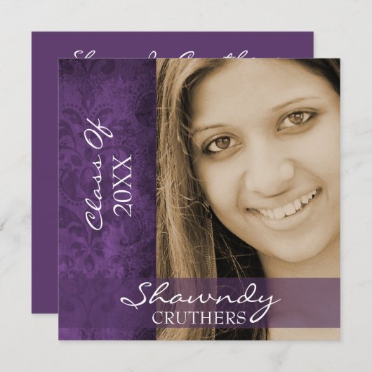 Aankondiging Afstuderen verouderd en uitgenodigd (Voorkant / Achterkant)