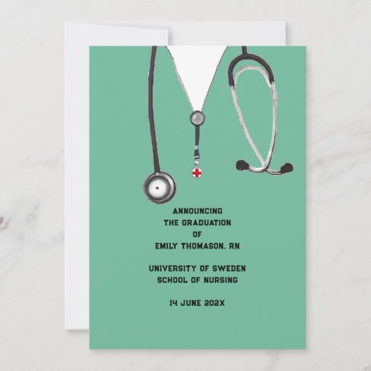 Aankondiging Afstuderen verpleegschool (Voorkant)