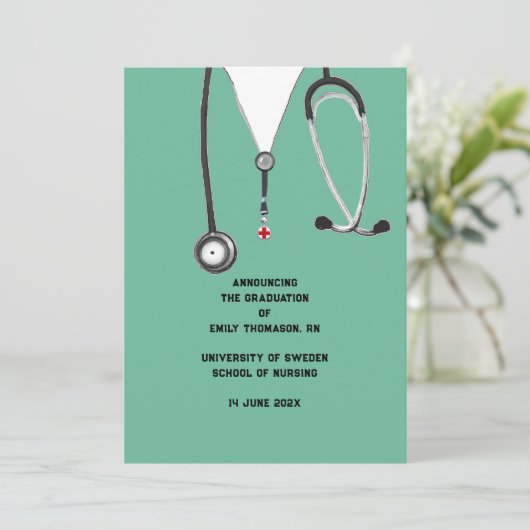 Aankondiging Afstuderen verpleegschool (Staand voorkant)