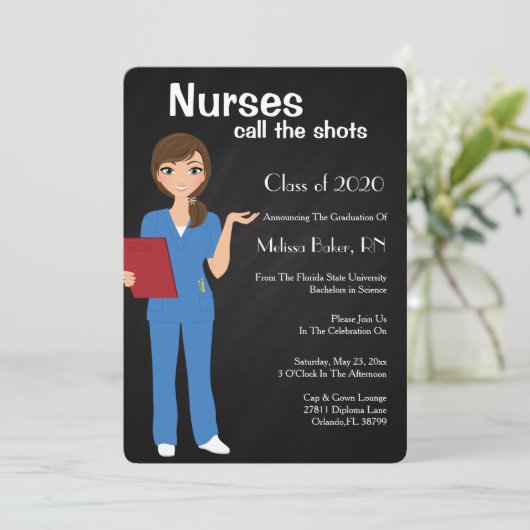 Aankondiging Afstuderen verpleegschool (Staand voorkant)