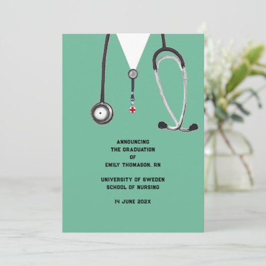 Aankondiging Afstuderen verpleegschool (Staand voorkant)