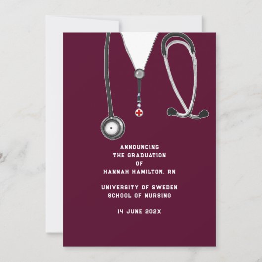 Aankondiging Afstuderen verpleegschool (Voorkant)