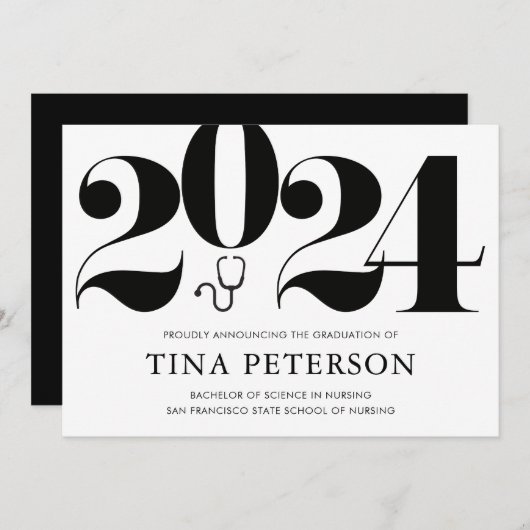 Aankondiging Afstuderen verpleegschool (Voorkant / Achterkant)