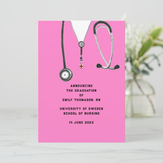 Aankondiging Afstuderen verpleegschool (Staand voorkant)