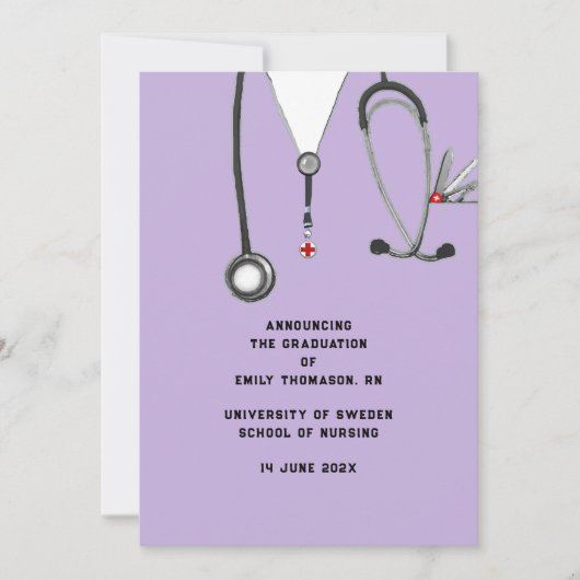 Aankondiging Afstuderen verpleegschool (Voorkant)