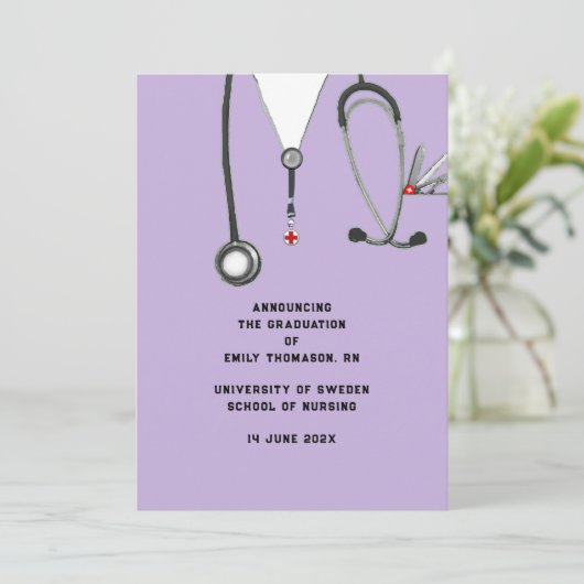 Aankondiging Afstuderen verpleegschool (Staand voorkant)