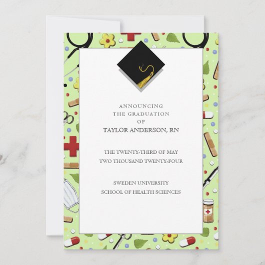 Aankondiging Afstuderen verpleegschool (Voorkant)