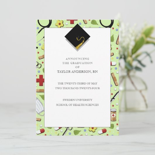 Aankondiging Afstuderen verpleegschool (Staand voorkant)