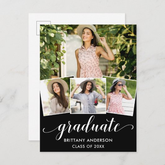 Aankondiging Afstuderen voor moderne fotokalligraf (Voorkant / Achterkant)