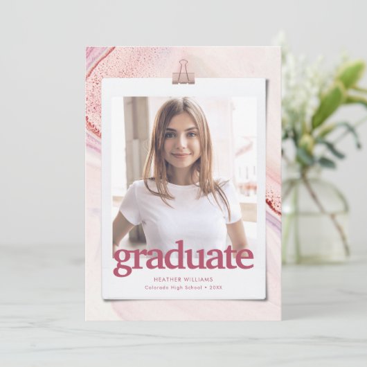 Aankondiging Afstuderen voor moderne typografie (Staand voorkant)