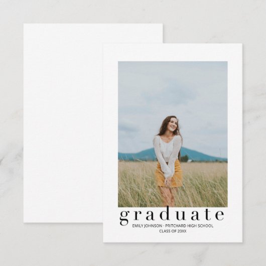 Aankondiging Afstuderen voor moderne typografie (Voorkant / Achterkant)