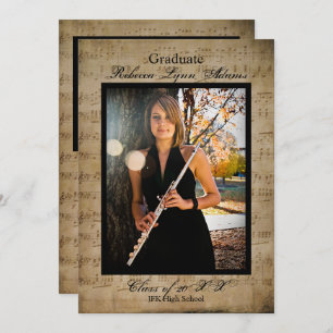 Aankondiging Afstuderen voor vel muziek met foto's