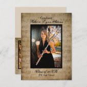 Aankondiging Afstuderen voor vel muziek - Postkaar (Voorkant / Achterkant)