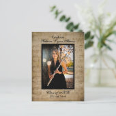 Aankondiging Afstuderen voor vel muziek - Postkaar (Staand voorkant)