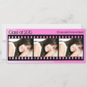 Aankondiging Afstuderen warme roze film (Voorkant)