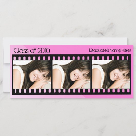 Aankondiging Afstuderen warme roze film (Voorkant)