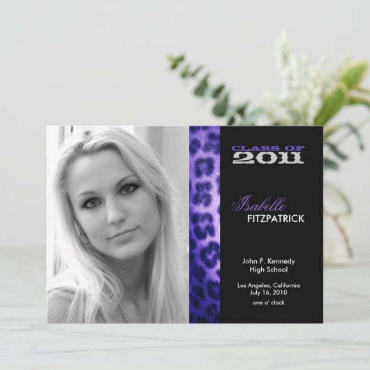 Aankondiging Afstuderen Wild Animal Print Leopard (Staand voorkant)