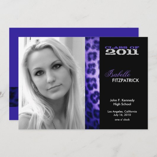 Aankondiging Afstuderen Wild Animal Print Leopard (Voorkant / Achterkant)