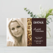 Aankondiging Afstuderen Wild Animal Print Leopard (Staand voorkant)