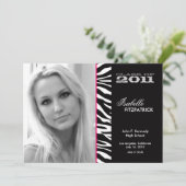 Aankondiging Afstuderen Wild Animal Print Zebra (Staand voorkant)