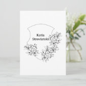 Aankondiging Afstuderen zwart-wit (Staand voorkant)