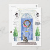 Aankondiging Amerikaanse Shorthair Cat Moving Briefkaart (Voorkant / Achterkant)