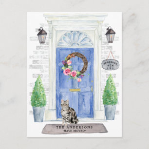 Aankondiging Amerikaanse Shorthair Cat Moving Briefkaart