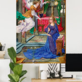 Aankondiging Angel en Mary middeleeuwse religieuze Poster (Thuiskantoor)