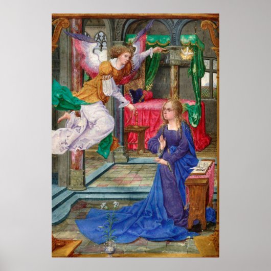 Aankondiging Angel en Mary middeleeuwse religieuze Poster (Voorkant)