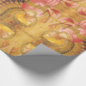 AANKONDIGING ANGEL GOUDEN ROZE KERSTGROETEN CADEAUPAPIER (Hoek)