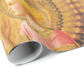 AANKONDIGING ANGEL GOUDEN ROZE KERSTGROETEN CADEAUPAPIER (Rol Hoek)