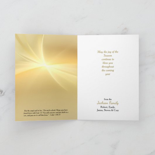 Aankondiging Angel  kerstkaart (Binnen)