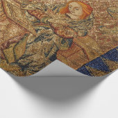 AANKONDIGING ANTIEK GOUDBLAUW BORDUURWERK CADEAUPAPIER (Hoek)