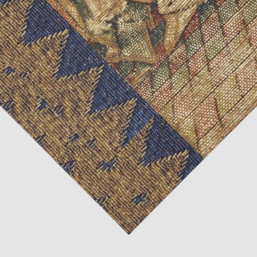 AANKONDIGING ANTIEK GOUDBLAUW BORDUURWERK TISSUEPAPIER (Detail)