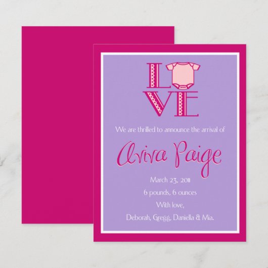 Aankondiging Aviva Paige (Voorkant / Achterkant)