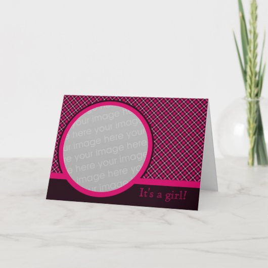 Aankondiging Baby 2 (warm roze) (Voorkant)