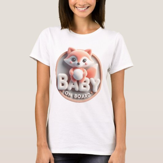 Aankondiging baby aan boord - Fox-Themd T-shirt (Voorkant)