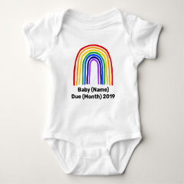 Aankondiging Baby aangepast regenboogpak Romper