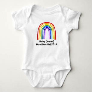 Aankondiging Baby aangepast regenboogpak Romper