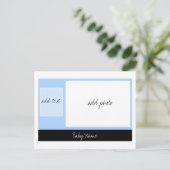 Aankondiging baby: Blauw (Staand voorkant)