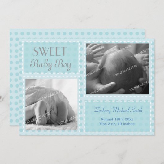 Aankondiging Baby Boy (Voorkant / Achterkant)