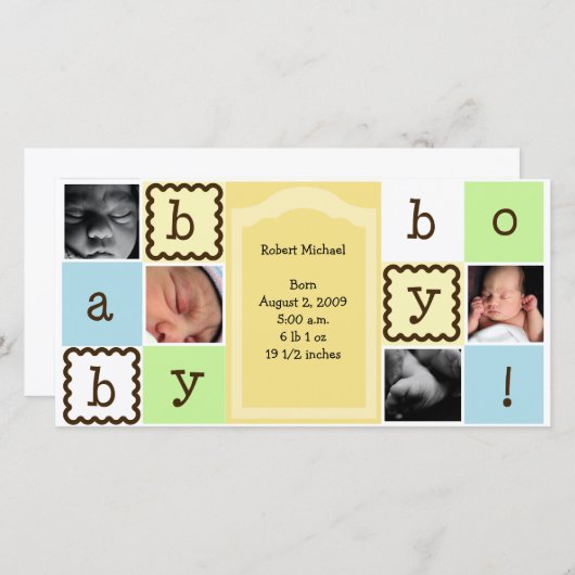 Aankondiging Baby Boy (Voorkant / Achterkant)